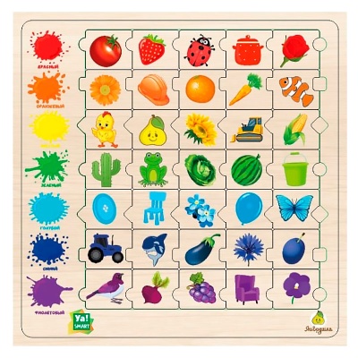 Деревянная игрушка Рамка-вкладыш Ассоциации Цвета ЯиГрушка 12483